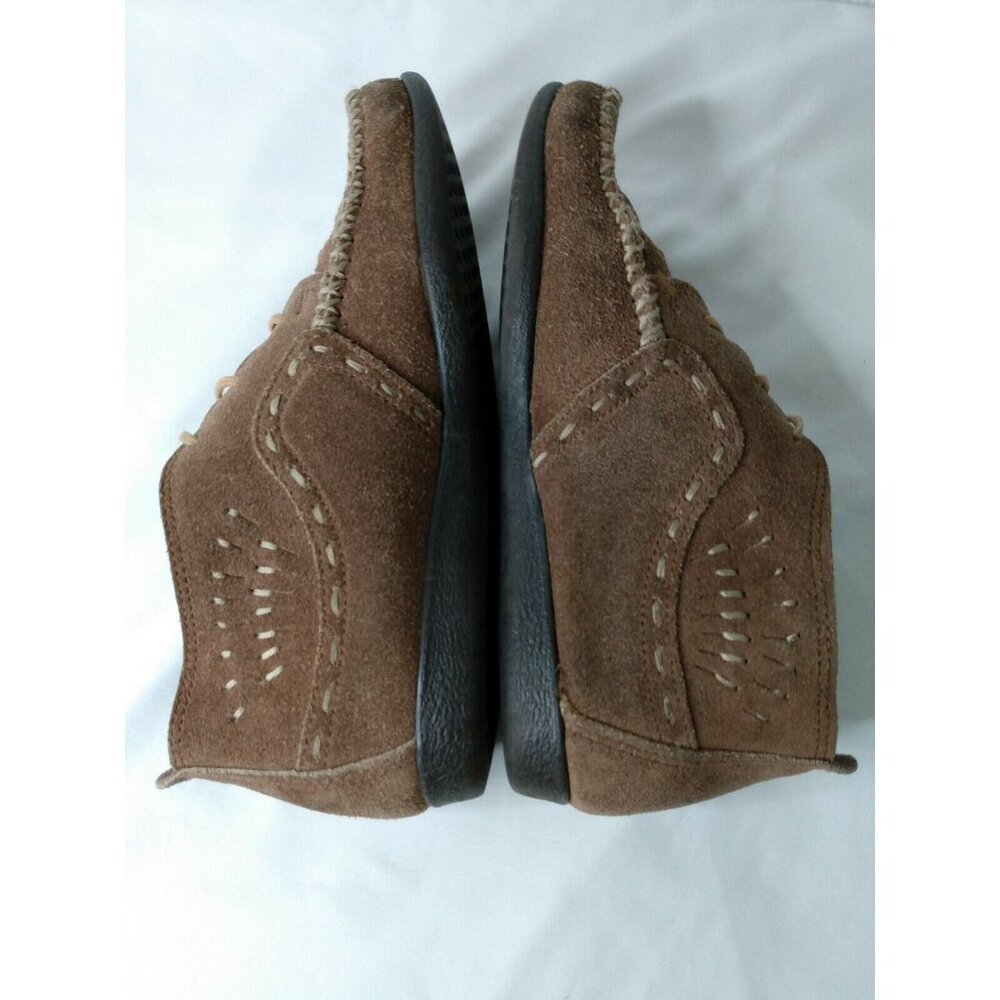 Minnetonka Women's Chukka Moccasins  Light Brown Suede Ankle Bootie Sz 5.5 - Picture 5 of 9